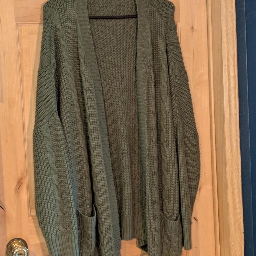 Women's Green and Khaki Cardigan